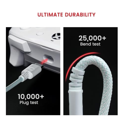 GameSir USB-C Cable for G7 SE, G7, T4 Kaleid (White & Cyan) - color: White & Cyan