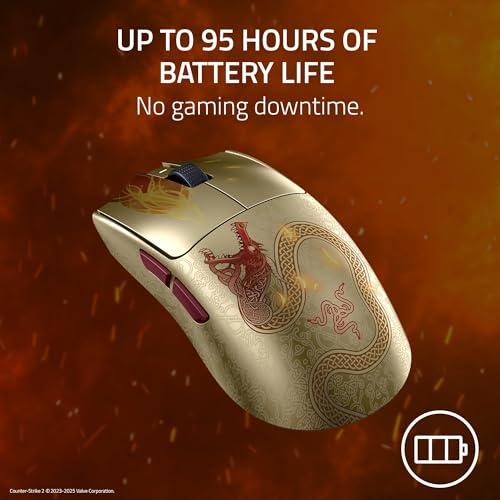 Razer Viper V3 Pro Wireless Esports Gaming Mouse: Symmetrical - 54g - 8K Polling - 35K DPI Optical Sensor - Gen3 Optical Switches - 8 Programmable Controls - 95 Hr Battery - Counter-Strike 2 Edition - color: Counter-Strike 2 Edition, style: 8000 Hz Pollin