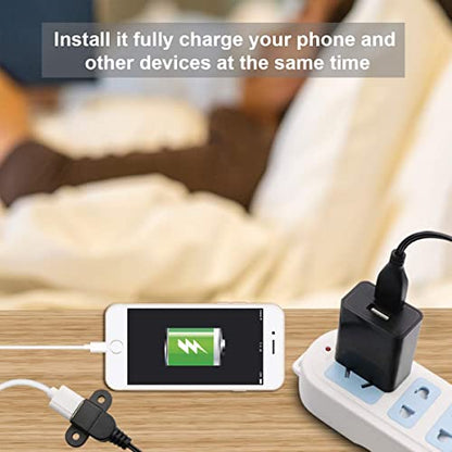 USB 2.0 Male to Dual Female Charging Extension Cable, Furniture nightstand Sofa Electric Vehicle on-Board Charging Port, Panel Mount Cable with Screw Hole 5ft (1 pcs) - color: 1 pcs Dual Female