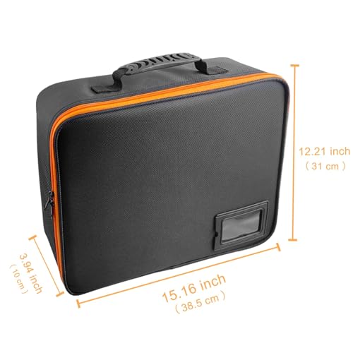 Extra Large Hard Tool Battery Carrying Case fits for Dewalt/Milwaukee/Makita 20V/60V/12V/18VBattery & Charger, Portable Power Tool Box Storage Bag with Adjustable Dividers for Accessories Organizer