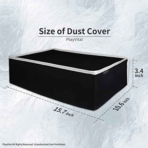 PlayVital Black Nylon Horizontal Dust Cover for ps5, Soft Neat Lining Dust Guard, Anti Scratch Waterproof Cover Sleeve for ps5 Console Digital Edition & Disc Edition - Light Gray Trim - color: Light Gray Trim