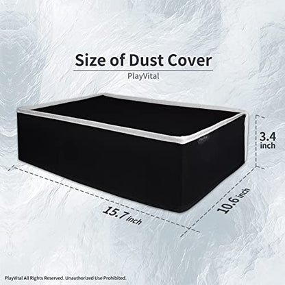 PlayVital Black Nylon Horizontal Dust Cover for ps5, Soft Neat Lining Dust Guard, Anti Scratch Waterproof Cover Sleeve for ps5 Console Digital Edition & Disc Edition - Light Gray Trim - color: Light Gray Trim
