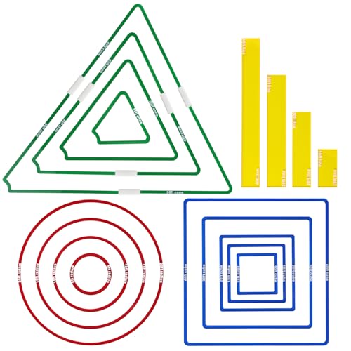 Grajar DND AOE Spell Templates Set of 17 – 45' & 60' Extended Cones with Connectors, Acrylic D&D 5e RPG Accessories – Magnetic Storage Box & Color-Coded Markers for Pathfinder, TTRPGs - style: Set of 17