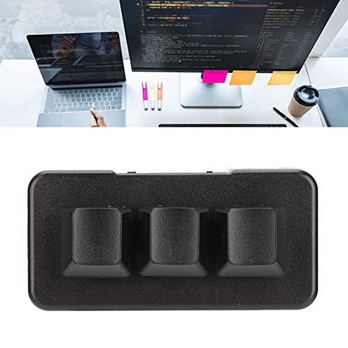GOWENIC USB Mini 3Keys Keyboard, Cut Copy Paste Macro Pad Keyboard, Programmable OSU Keypad with RGB Led, One Handed Mechanical Gaming Keyboard (Black) - color: Black