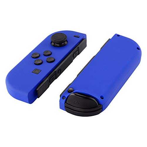 eXtremeRate DIY Replacement Shell Buttons for Nintendo Switch & Switch OLED, Blue Soft Touch Custom Housing Case with Full Set Button for Joycon Handheld Controller - Console Shell NOT Included - color: Blue