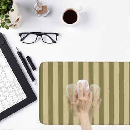 Olive Yellow Striped Desk Mat Cute Pastel XXL Large Gaming Mouse Pad Desk Pad Kawaii Cozy Aesthetic Keyboard Laptop Computer Mat 31.5 x 15.7 Inch - color: A7- Olive Yellow