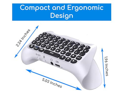 Wireless Controller Keyboard for PS5 Pro Mini Portable Gamepad Chatpad with Built-in Speaker for Dualshock 5 Compact Keypad for PS5 Controller Voice Chat Board for Playstation 5 Gamepad Messaging