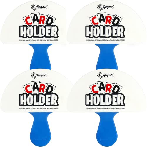 Regal Games 4 Pack Card Holders for Playing Cards - Kids Card Holder with Plastic Paddles - Ideal for Family Fun Game Night and Travel (Ages 3+) - color: 4 Pack