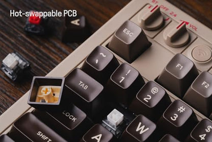 8Bitdo 87 Keys Retro Mechanical Keyboard, Bluetooth/2.4G/USB-C Hot Swappable Gaming Keyboard with Dual Super Programmable Buttons and Super Stick, Volume knob for Windows and Android - C64 Edition - color: C64 Edition