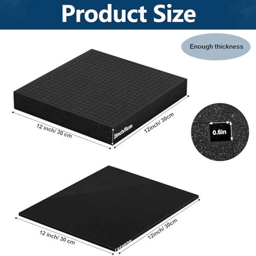 4pcs Pick and Pluck Foam - 12 x 12 x 2 &12 x 12 x 0.4 IN Gun Case Foam Sheets Padding Pre-Cube Sheets with Bottom Packing for Gun Cases Padding Storage Organizer - size: 2 size- length 12in