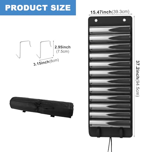 Playmat Tube Storage Bag, 12+1 Hanging Playmat Organizer for MTG/TCG Playmats, Oxford Cloth Holder with Clear PVC Windows, Roll-Up Compact Design, Includes 2 Metal Door Hooks