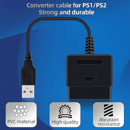 OSTENT USB Adapter Converter Cable Cord for Sony PlayStation 1/2 PS One PSX Wired Controller Gamepad Joystick to PC Laptop