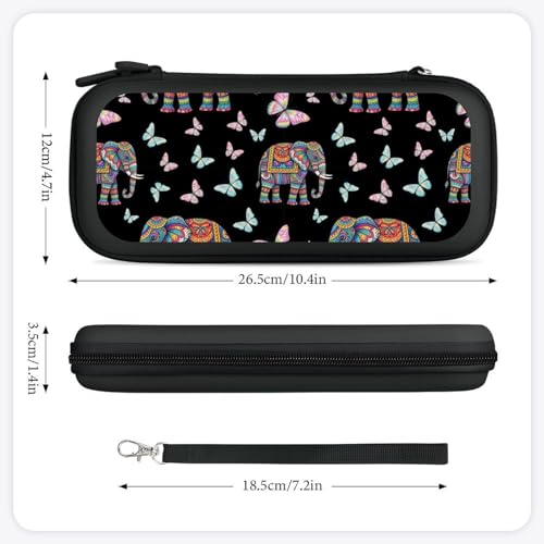 PPIKTC Portable Hard Shell Case Compatible with Nintendo Switch, Shockproof Game Console Holder Bag with Carrying Straps, Elephant Butterfly - color: Design (328)