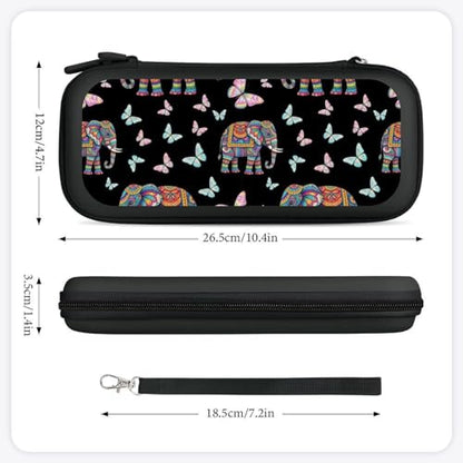 PPIKTC Portable Hard Shell Case Compatible with Nintendo Switch, Shockproof Game Console Holder Bag with Carrying Straps, Elephant Butterfly - color: Design (328)
