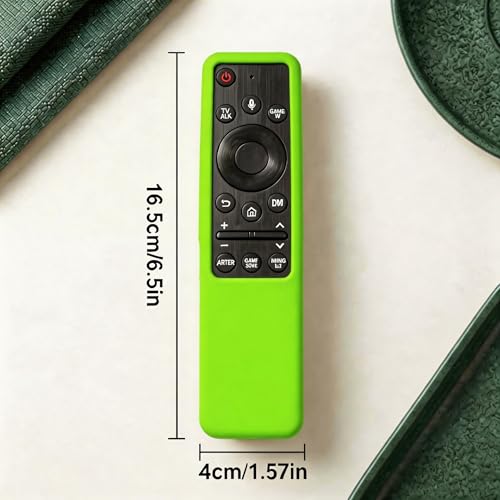2 Pack Protective Silicone Remote Case Cover Compatible with Samsung Smart TV Remote BN59 Series, Anti-Slip Shockproof Sleeve Skin (Glow Green) - color: Glow Green