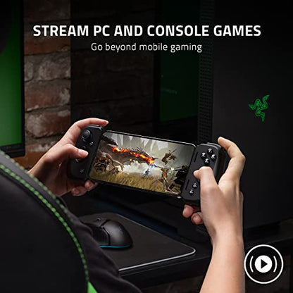 Razer Kishi V2 Mobile Gaming Controller for iPhone (Lightning): Console Quality Controls - Universal Fit w/ Extendable Bridge - Stream PC, Xbox, PlayStation Games - Customizable Triggers - Ergonomic - color: Black, style: Kishi V2