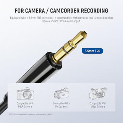 NEEWER 2m Wired Dual Lavalier Microphones with 4m Extension Cable, Mini Clip On Omnidirectional Condenser Lapel Lav Mic 3.5mm TRS for DSLR Mirrorless Camera Camcorder Interview Vlog, LM3 - style: LM3(1-Pack)w/3.5mm TRS Plug