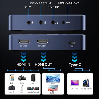4K@60Hz HDMI Capture Card, USB3.0 Game Capture Video, 4K@60FPS HD Recording, High-Speed Data Transfer, Game Capture,Video Capture Applicable for Live Streaming, Screen Sharing