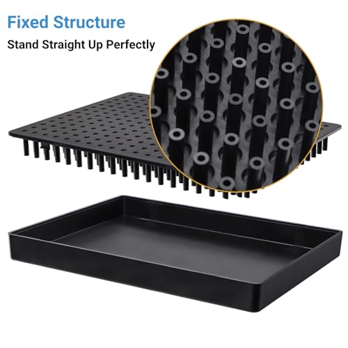 Tlence 19 x 14 Holes Model Painting Stand Base, 25 PCS Alligator Clip Sticks with Rubber Tips, Airbrush Spray Holder with Clean Brush, Clamping Tools Set for Model Parts Assemble DIY Crafts Photo Memo