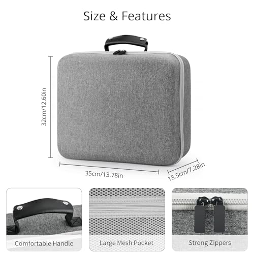VORI Carrying Case for PSVR2 Gaming Headset and Touch Controllers Accessories, Portable Protection Hard Case for PS VR2 Controller, Suitable for Travel and Home Storage, Grey