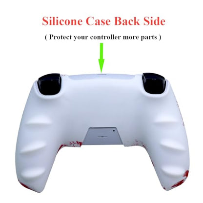 IVYUEEN Anti-Slip Printing Protective Skin for PlayStation 5 PS5 Controller Graffiti Blood Silicone Case for DualSense Wireless Controller with Touch Pad Sticker Accessories