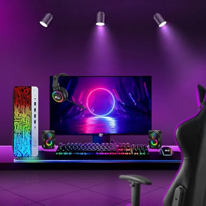 BTO RGB Gaming Desktop PC - Intel i5 6th Gen - 16GB DDR4 Ram - 512GB SSD - GeForce GT 1030-24-in Monitor - RGB Keyboard & Mouse - RGB Speaker - WiFi - Windows 11 Pro (Renewed)