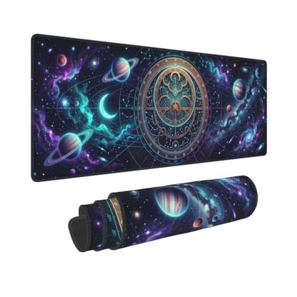 Extended Gaming Mouse Pad, Large Mouse Mat, XL Desk Pad for Keyboard and Mouse, Non-Slip Rubber Base & Stitched Edges for Gamer Office 31.5x11.8 in - color: 3
