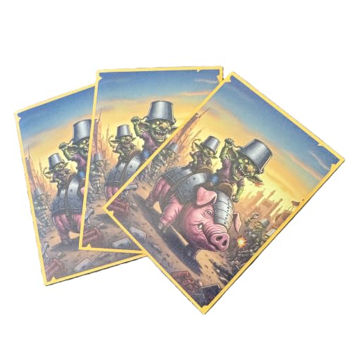 Foxtrot Designs TCG Art Card Sleeves, Goblin Themed - 100 Count Card Protectors with Matte Textured Back - Compatible with Magic The Gathering and Other TCGs & LCGs (Hog Goblin) - color: Hog Goblin