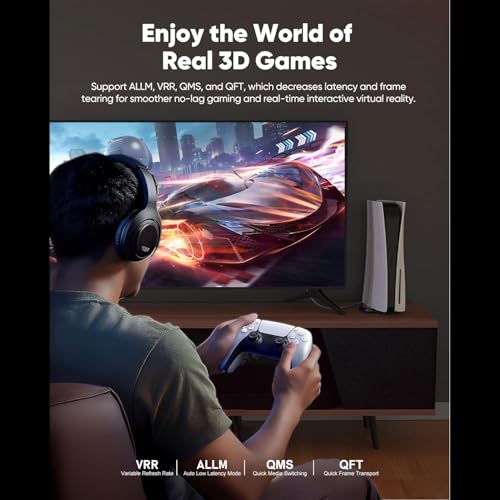 16K HDMI 2.2 Cable 6.6FT, 96Gbps Ultra High Speed 16K@60Hz 8K@120Hz 4K@480Hz HDMI Cord, HDCP 2.3 & HDR10 HDMI Cables for PS5/Xbox Series X|S/Roku TV/Gaming PC/Monitor/Blu-ray/Projector - size: 6.6 FT