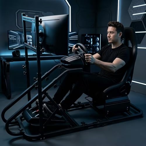 ciwucseat Racing Simulator Cockpit with Monitor Mount, Sim Racing Cockpit, Racing Wheel Stand Compatible with Fanatec, Thrustmaster, Logitech, Moza Racing Games on PS5, PS4, Xbox and PC - color: Cockpit