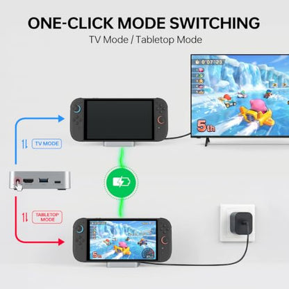 GuliKit Dock Station for Switch 2/Switch,4K TV Docking Base,Case Friendly | One for all consoles,4K/60Hz,100W PD,Excellent Cooling,Anti-tip Wide Base,Case-friendly,Full Protection,Firmware Upgradeable