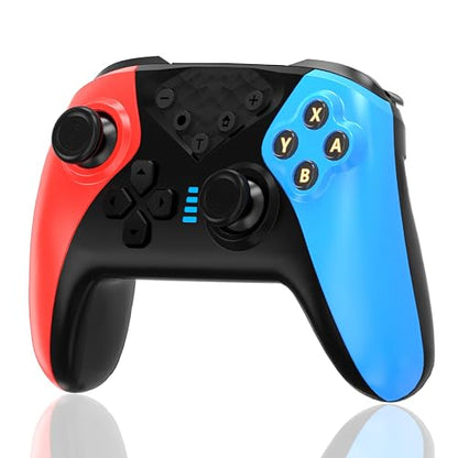 Wireless 2.4GHz Controller for Xbox One Controller with 7 Colors RGB Light,Compatible With Xbox Series S|X Consoles,Steam,PC,with 1000mAh Battery/Dual Vibration/Turbo/Programmable/3.5mm Audio Jack - color: Red Blue