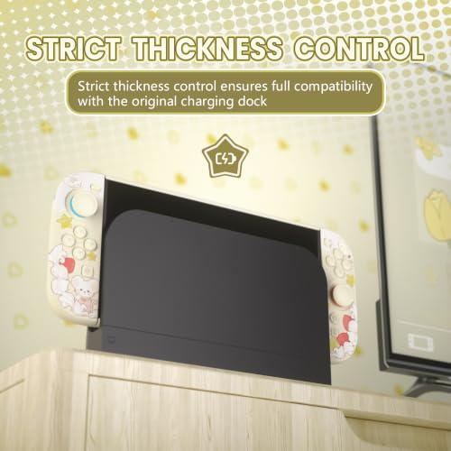 PlayVital Protective Case for Nintendo Switch 2 - Kawaii Dockable Hard Case Shell for Switch 2 with Thumb Grip & Sticker & Button Caps, Anti-Scratch, Shockproof Cover Skin - Creamy Mousie Picnic - color: Creamy Mousie Picnic