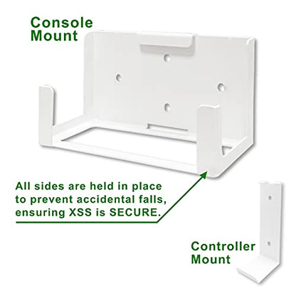 Wall Mount for Xbox Series S (Mount The Console & Accessories on Wall Near or Behind TV Left/Right), Wall Shelf Bracket Kit for XSS System