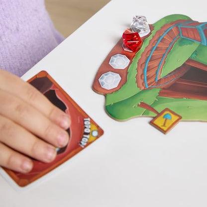 Miniland Children's Board Game, +6 Years, Coloured Gems, Boards and Bag, Strategy and Fun in Underground Adventures, Ideal for Family Play | Topo Top - color: Brown