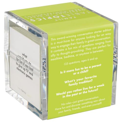 TableTopics Family Conversation Cards for Kids & Parents with 135 Questions for Fun & Connection at Dinnertime, Game Night, & Classrooms