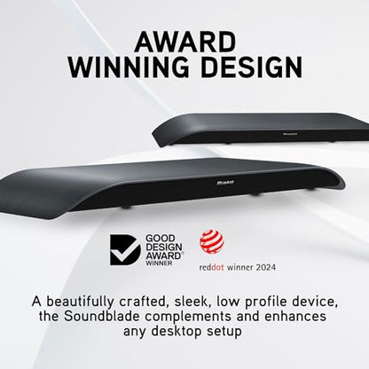 BlueAnt Soundblade Under-Monitor Soundbar, 120W 2.1 Channel Desktop Speaker with USB-C & Bluetooth 5.3 for PC, Mac, Gaming, Music and Streaming, Charcoal