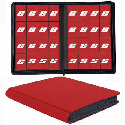 1000+ Pockets Trading Card Binder, 16 Pocket Ringless Side Loading Card Holder Album, Trading Card Album Fit for YuGiOh, MTG, TCG, Game Cards, Sports Cards, Business Cards (Red) - color: Red