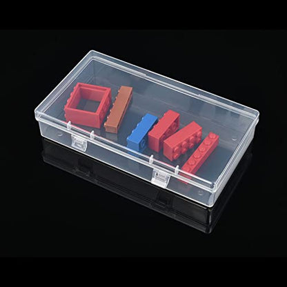 4 Pack Rectangular Clear Plastic Storage Containers 6.1x3.3x1.18 inch | Hinged Lid, For Beads and Small Craft Items - size: 6.1 x 3.3 x 1.18 inch