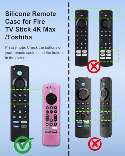2-Pack Silicone Remote Cover for Toshiba/Insignia, Green & Pink | Soft Silicone Remote Covers with Anti-Slip Grip, Drop-Resistant Protection, Includes Lanyard, for Toshiba /Insignia Remotes - color: Green + Pink
