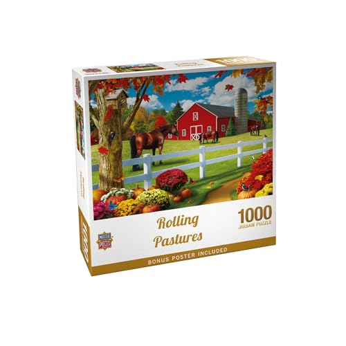 Masterpieces Rolling Pastures Jigsaw Puzzle - 1000 Piece Landscape Puzzle for Adults - size: 1000 Piece
