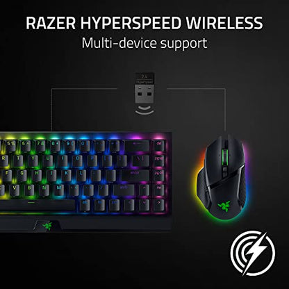 Razer Basilisk V3 Pro Wireless Gaming Mouse: HyperScroll Tilt Wheel - 30K DPI Optical Sensor - Gen-3 Optical Switches - 13-Zone Chroma RGB - 13 Programmable Controls - 3 Connection Modes - Black - color: Classic Black