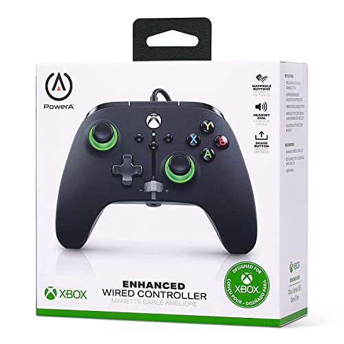 PowerA Enhanced Wired Controller for Xbox Series X|S - Green Hint, Officially Licensed for Xbox - color: Green Hint