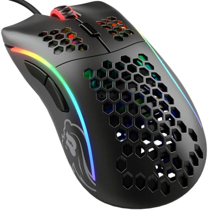 Glorious Model D Wired Gaming Mouse - 68g Superlight Honeycomb Design, RGB, Ergonomic, Pixart 3360 Sensor, Omron Switches, PTFE Feet, 6 Buttons - Matte Black - color: Matte Black, style: Model D (Ergonomic)