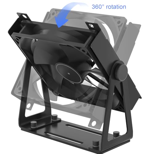Multi-Purpose Desk Fan Stand Mount, Black | For 120mm PC Computer Fans, For 140mm PC Computer Fans