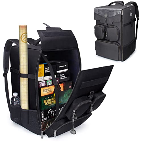 ENHANCE Collector's Edition Board Game Backpack - Reinforced Rigid Board Game Storage with Padded Shoulder Straps, Carrying Handle, and Accessories Pockets for Dice, Card Games, More (Dragon Black) - color: Dragon Black