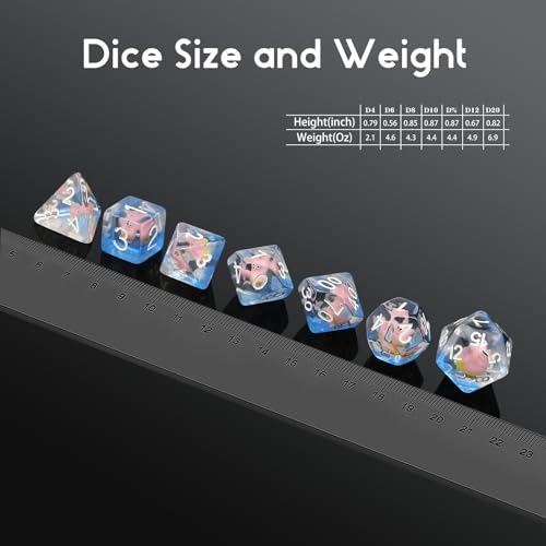 Patrick Star Resin DND Dice Set,DNDND 7PCS Dungeons and Dragons Dice with Velvet Bag for D&D Role Playing Games and Tabletop Games（Patrick Star - color: Patrick