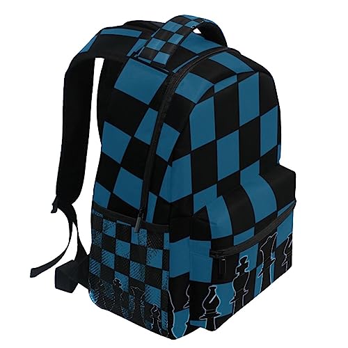 Black Blue Chess Board Backpack Bookbag Daypack Travel Hiking Camping School Laptop Bag - color: Multi Pattern 9