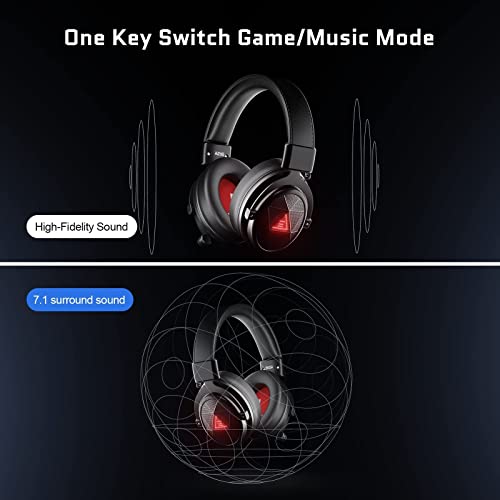 EKSA E900X 5.8G Wireless Gaming Headset with Micphone for PC PS4, PS5, Computer, Laptop - Dual Mic ENC Call Noise Cancelling Headphones - 7.1 Srround Sound - Over Ear Headphones for TV, Music, Meeting
