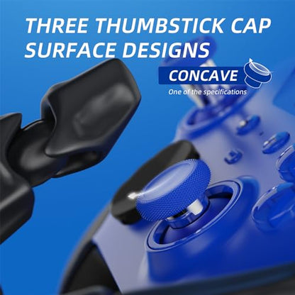 eXtremeRate 6 in 1 Metal Replacement Thumbsticks for Xbox Elite Series 2 Controller, Blue & Metallic Silver Swappable Magnetic Analog Stick Joystick Caps for Xbox Elite 2 Controller -Model 1797 - color: Blue & Metallic Silver